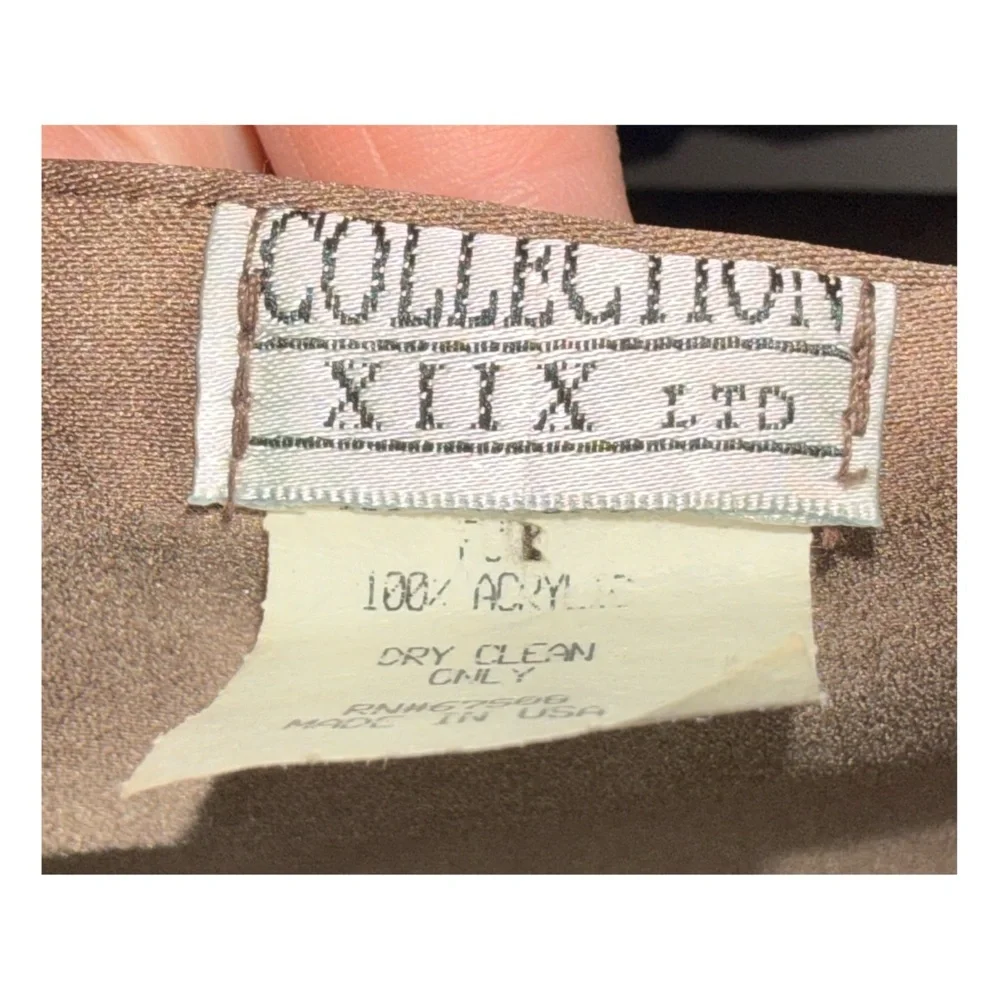 Vintage Collection XIIX - Faux Fur Trim Scarf -‎ Satin Brown
